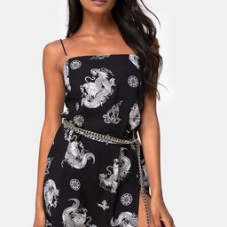 StyleCast Black Graphic Printed A-Line Mini Dress-picture-11