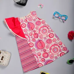 One Friday Infant Girls Printed Sleeveless Cotton A-Line Dress-55