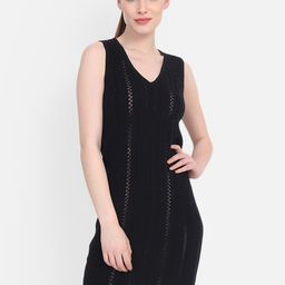 JoE Hazel Black Cable Knit Cotton Sheath Dress-47