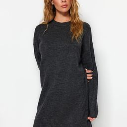 Trendyol Self Design Drop-Shoulder Sleeves A-Line Dress-picture-38
