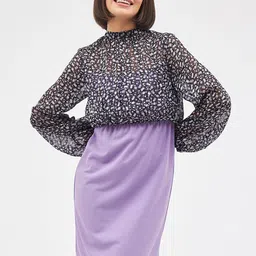 Kibo Floral Chiffon Sheath Dress-image-9