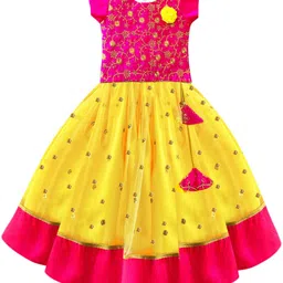 STANWELLS KIDS Girls Embroidered Sequinned Ready to Wear Lehenga &-image-58