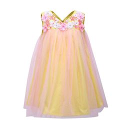 A Little Fable Girls Yellow Applique A-Line Dress-image-17