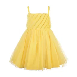 A Little Fable Girls Yellow Embellished Dress-image-16