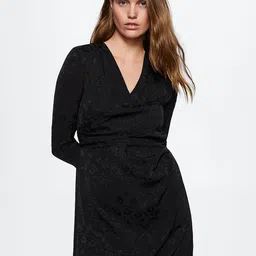 MANGO Self-Design Floral Midi Dress-image-5