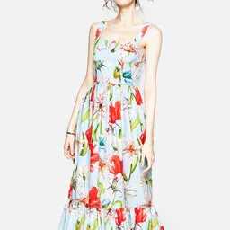 JC Collection Blue & Red Floral Midi Dress-image-63