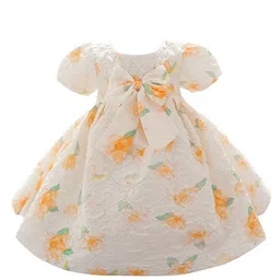 StyleCast Beige Girls Floral Printed Bow Fit & Flare Maxi Dress-image-27