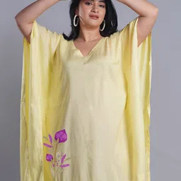LetsDressUp Floral Printed Curved Kimono Sleeves Kaftan Dress-image-75