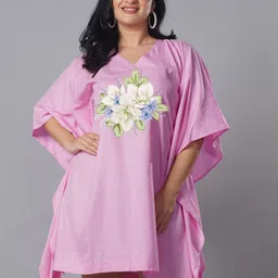 LetsDressUp Floral Printed Curved Kimono Sleeves Kaftan Dress-31