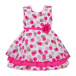 Wish Karo Girls Pink Printed Fit and Flare Dress-picture-45
