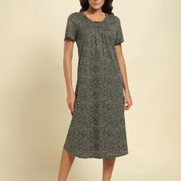 Van Heusen Printed Pure Cotton Midi Nightdress-image-38