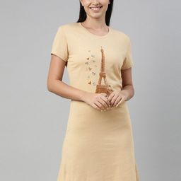 TWIN BIRDS Graphic Printed Pure Cotton Nightdress-image-82