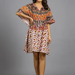 HANDICRAFT PALACE Floral Printed Pure Cotton Kaftan Nightdress-image-20