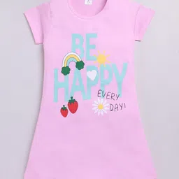 Todd N Teen Girls Typography Printed Pure Cotton T-shirt Nightdress-image-88