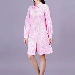 MINGLAY Striped Shirt Dress-picture-41
