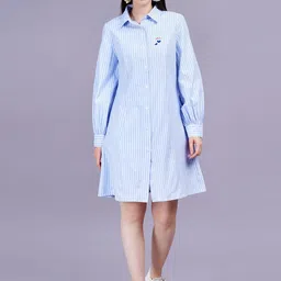 MINGLAY Striped Shirt Dress-picture-51