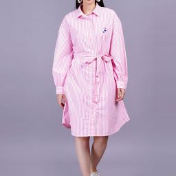MINGLAY Striped Shirt Dress-image-65