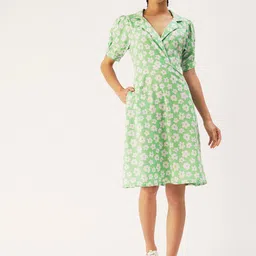 DressBerry Floral Printed Midi Wrap Dress-image-61
