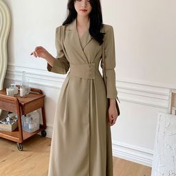 JC Mode Shirt Collar Maxi Wrap Dress-image-26