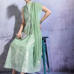 Vishudh Women Anarkali Maxi Dress With Dupatta-image-47