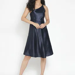 MARC LOUIS Blue Satin Dress-image-57
