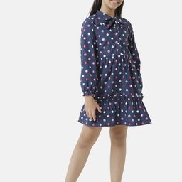 UNDER FOURTEEN ONLY Blue A-Line Printed Dress-image-72