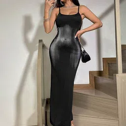 LULU & SKY Striped Shoulder Straps Maxi Dress-20