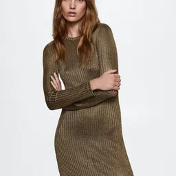 MANGO Sustainable Ribbed Maxi Dress-image-18