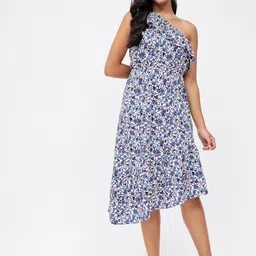 Kibo Floral One Shoulder Midi Dress-image-59