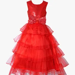Samsara Couture Red Embellished Net Maxi Dress-picture-25