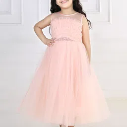 Toy Balloon kids Girls Ruffled Maxi Party Wear Gown-77