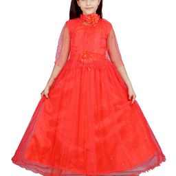 BAESD Girls Floral Embellished Net Fit & Flare Dress-image-93