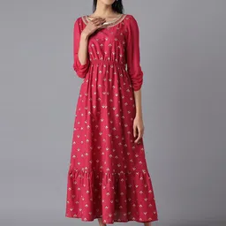 AURELIA Festive Ethnic Motifs Maxi Cotton Dress-image-24