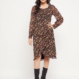 Antheaa Floral Printed Chiffon Dress-image-93
