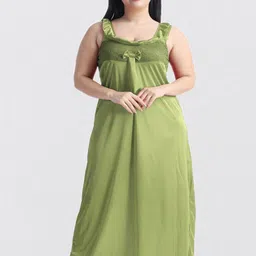 NIGHT KEYS Lace Insert Satin Maxi Nightdress with Robe-image-88
