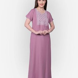 Sand Dune Embroidered Maxi Nightdress-image-15