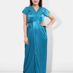 Be You 6 Pieces Satin Maxi Nightwear Set-image-88