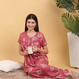 Sweet Dreams Round Neck Printed Maxi Nightdress-picture-18