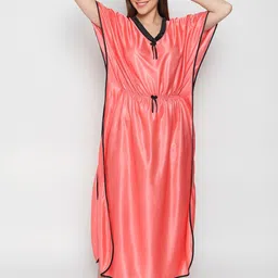 Noty V-Neck Satin Maxi Kaftan Nightdress-picture-28