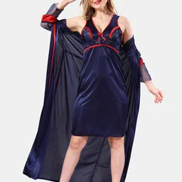 Be You Shoulder Strap Satin Maxi Nightdress With Robe-image-96