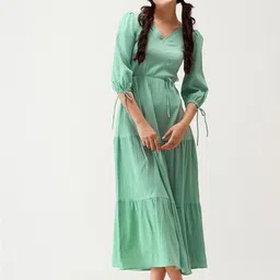 AASK Tiered Fit and Flare Midi Dress-image-92
