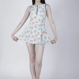 FILMAX ORIGINALS Style Half Zipper Women Floral Medium Coverage Swimsuit-image-5