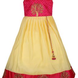 Wish Karo Girls Embellished Sleeveless Satin Maxi Dress-picture-0