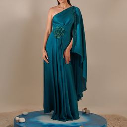 ONE KNOT ONE Women Embellished One Shoulder Maxi Dress-image-64