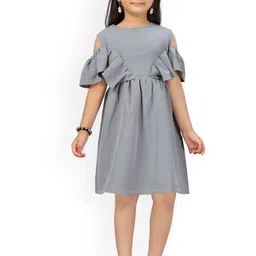 Aarika Girls Grey Dress-23