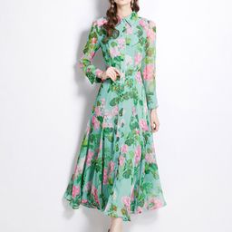 JC Collection Spread Collar Floral Printed Shirt Style Dress-picture-48
