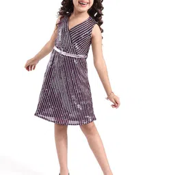 Hola Bonita Girls Print Net Wrap Dress-image-69