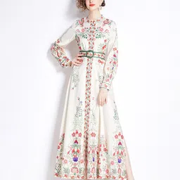 JC Collection Floral Printed Puff Sleeves Maxi Dress-image-97