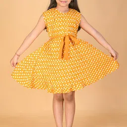 Kids On Board Girls Polka Dots Printed Cotton Dress-picture-23