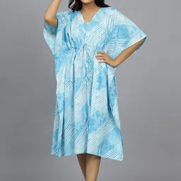 HANDICRAFT PALACE Tie & Dyed Kaftan Nightdress-image-96